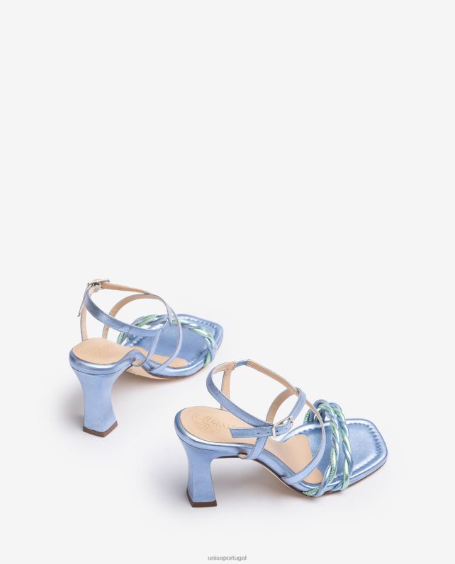 Unisa sandália de tiras metálicas mulheres 6V2Z6258 azul