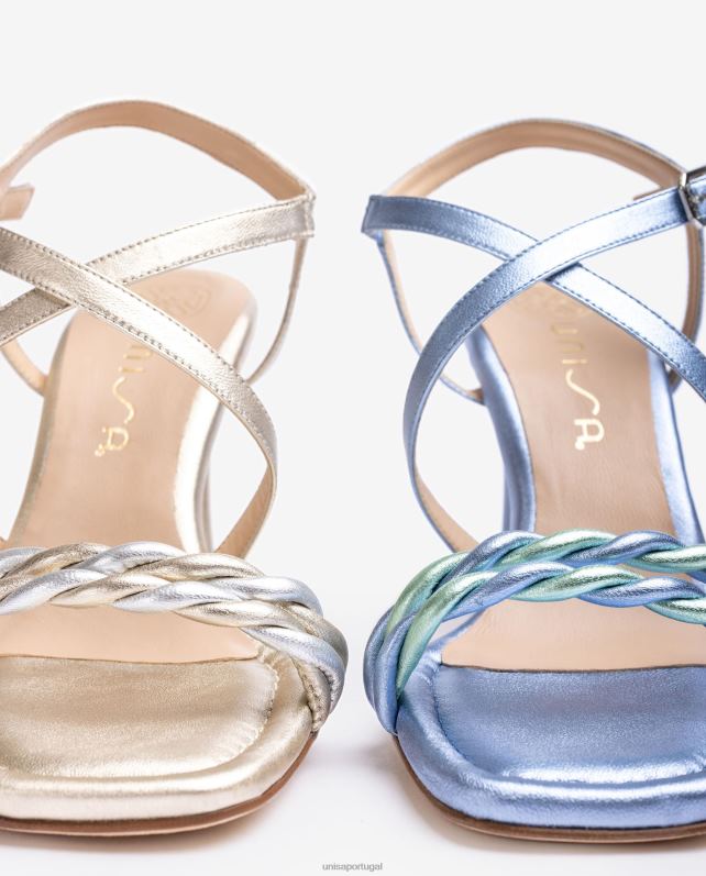 Unisa sandália de tiras metálicas mulheres 6V2Z6258 azul