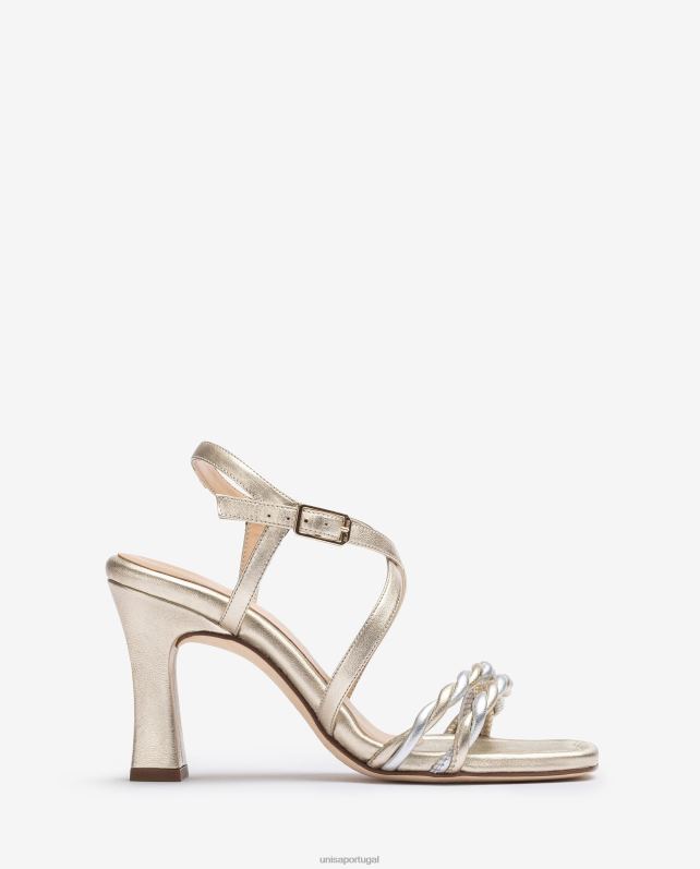 Unisa sandália de tiras metálicas mulheres 6V2Z6259 ouro