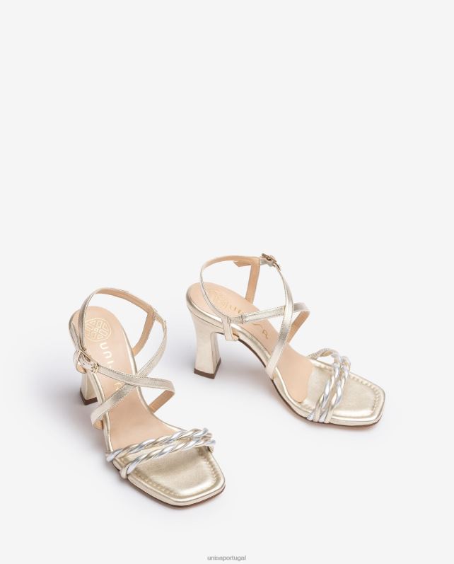 Unisa sandália de tiras metálicas mulheres 6V2Z6259 ouro