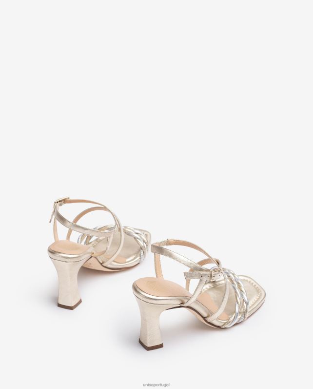 Unisa sandália de tiras metálicas mulheres 6V2Z6259 ouro