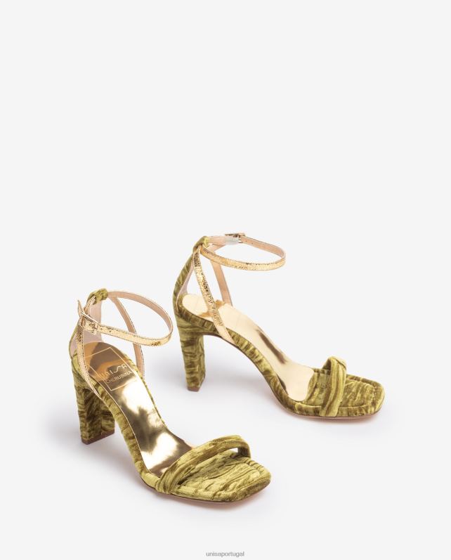 Unisa sandália de veludo mulheres 6V2Z61314 verde