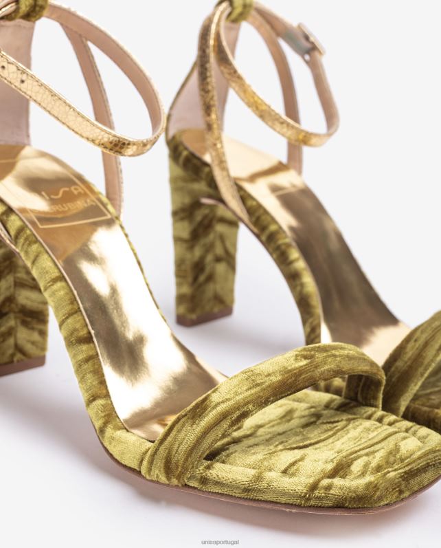 Unisa sandália de veludo mulheres 6V2Z61314 verde