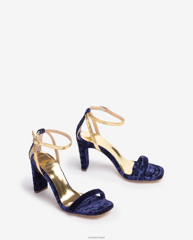 Unisa sandália de veludo mulheres 6V2Z61315 azul