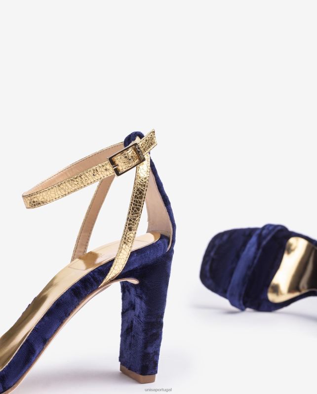 Unisa sandália de veludo mulheres 6V2Z61315 azul