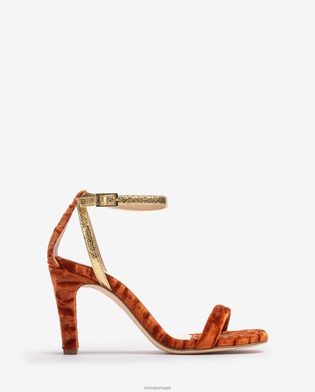 Unisa sandália de veludo mulheres 6V2Z61317 laranja