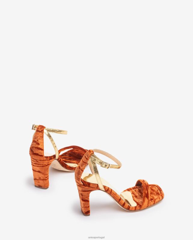 Unisa sandália de veludo mulheres 6V2Z61317 laranja