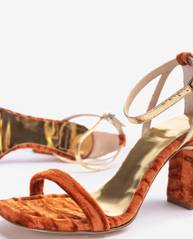 Unisa sandália de veludo mulheres 6V2Z61317 laranja