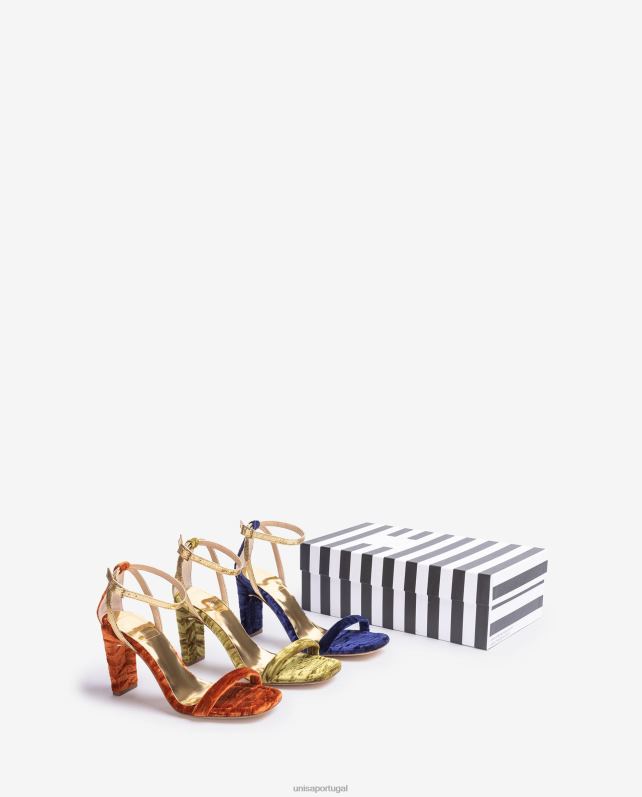 Unisa sandália de veludo mulheres 6V2Z61317 laranja