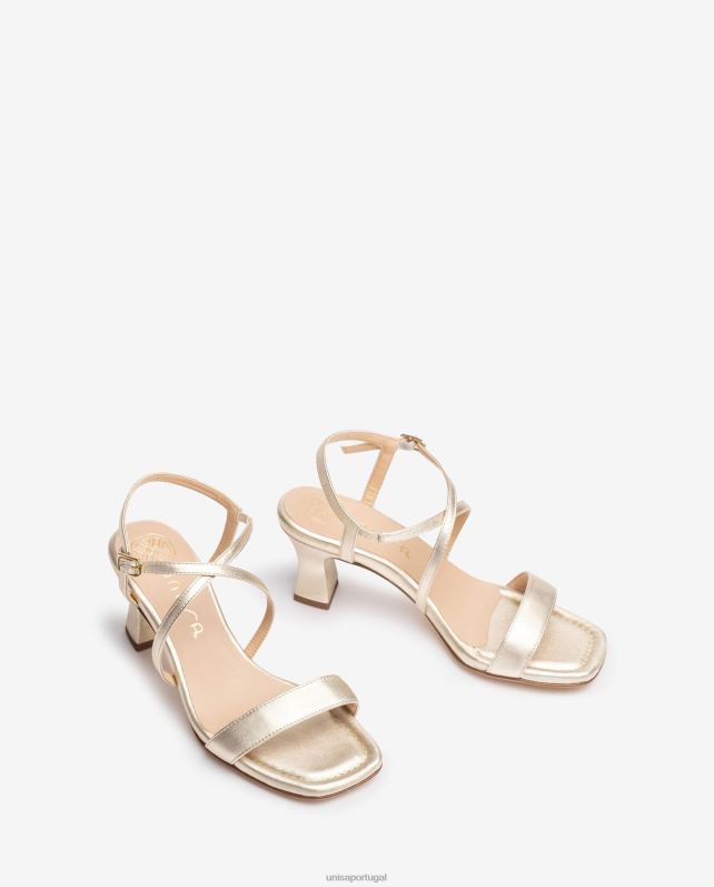 Unisa sandália dedo quadrado inteligente mulheres 6V2Z6180 ouro