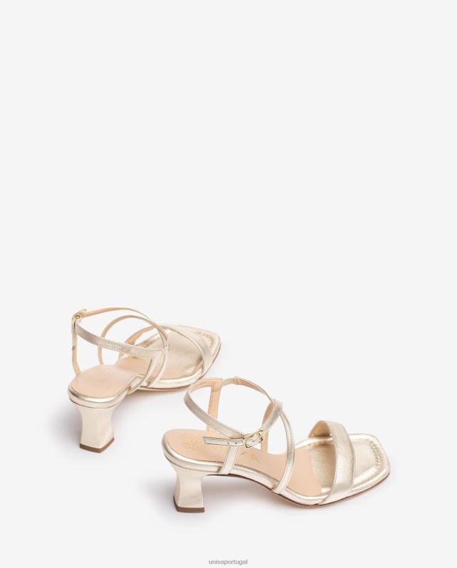 Unisa sandália dedo quadrado inteligente mulheres 6V2Z6180 ouro