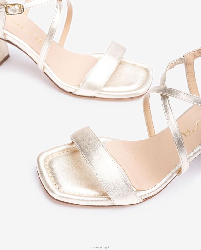 Unisa sandália dedo quadrado inteligente mulheres 6V2Z6180 ouro