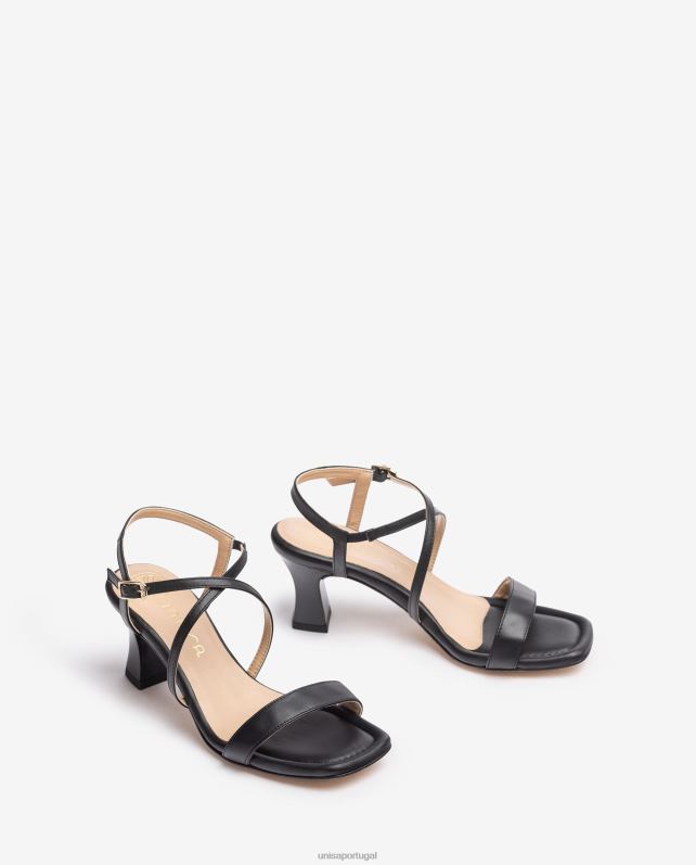 Unisa sandália dedo quadrado inteligente mulheres 6V2Z6181 preto