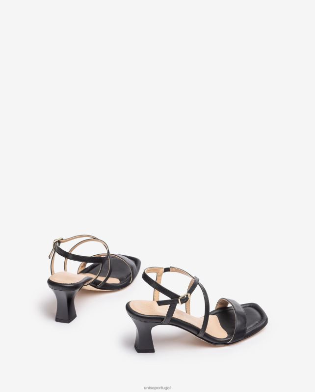 Unisa sandália dedo quadrado inteligente mulheres 6V2Z6181 preto