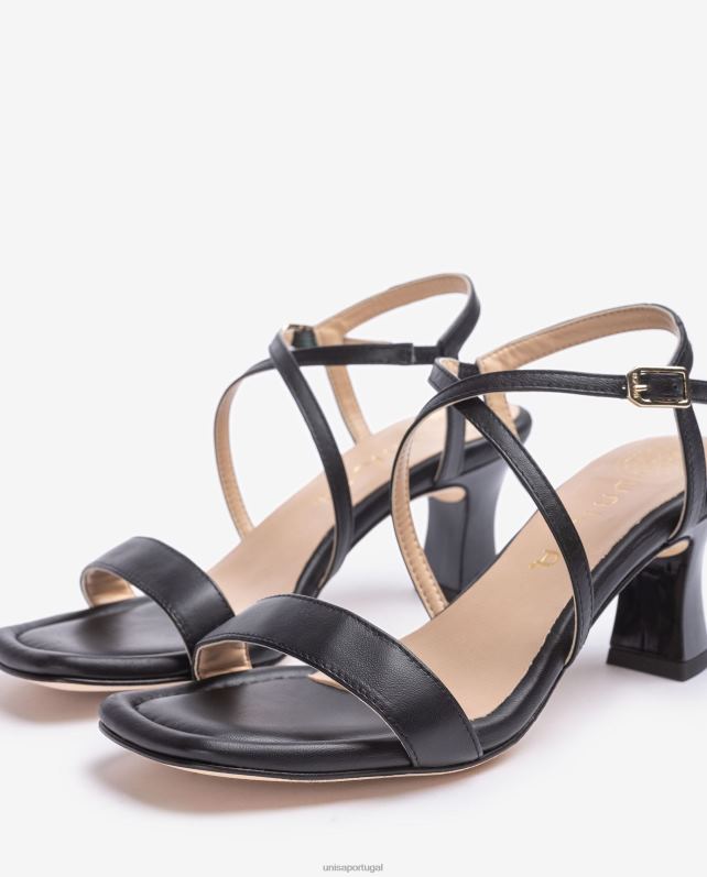Unisa sandália dedo quadrado inteligente mulheres 6V2Z6181 preto