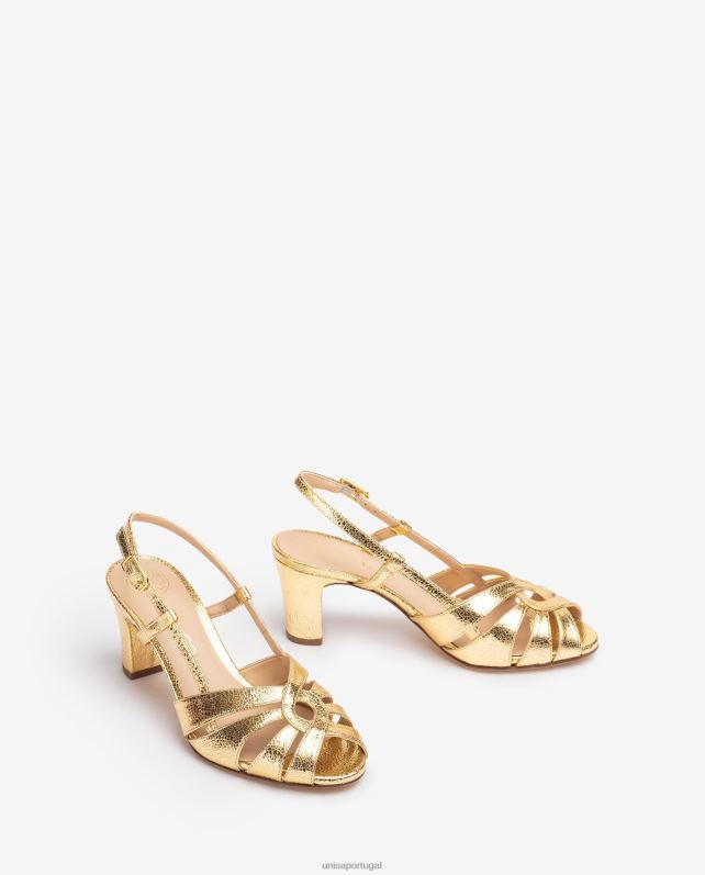 Unisa sandália elegante com salto médio mulheres 6V2Z6172 gracioso