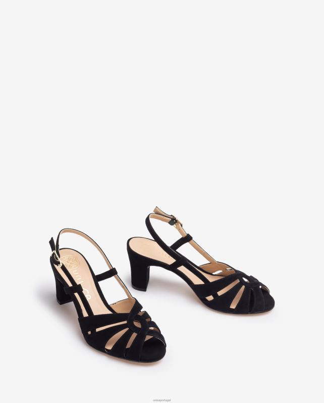 Unisa sandália elegante com salto médio mulheres 6V2Z6173 preto