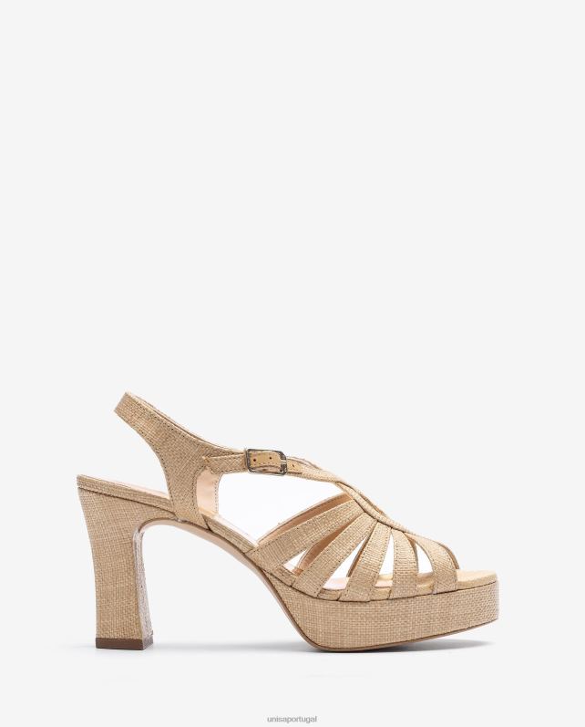 Unisa sandália feita em ráfia mulheres 6V2Z61311 marrom