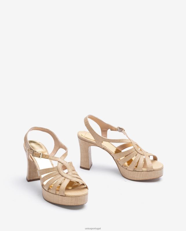 Unisa sandália feita em ráfia mulheres 6V2Z61311 marrom