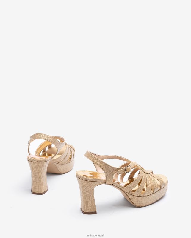 Unisa sandália feita em ráfia mulheres 6V2Z61311 marrom