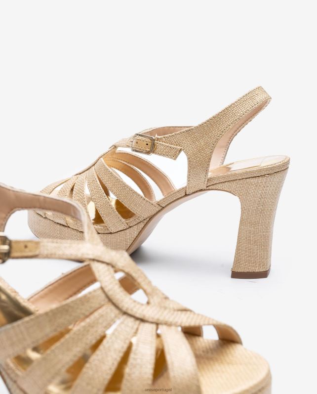 Unisa sandália feita em ráfia mulheres 6V2Z61311 marrom