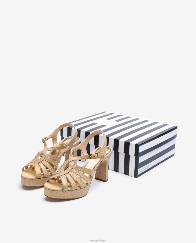 Unisa sandália feita em ráfia mulheres 6V2Z61311 marrom