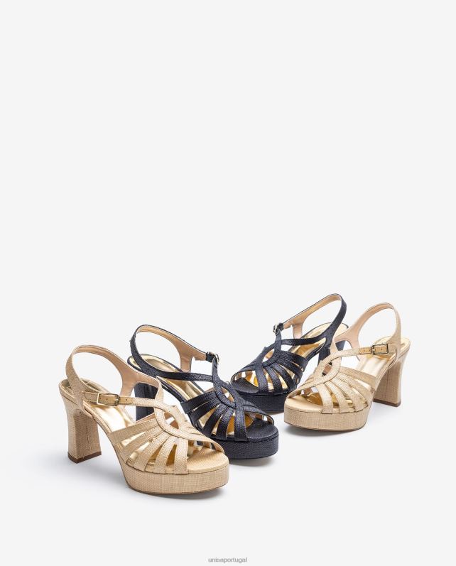 Unisa sandália feita em ráfia mulheres 6V2Z61311 marrom