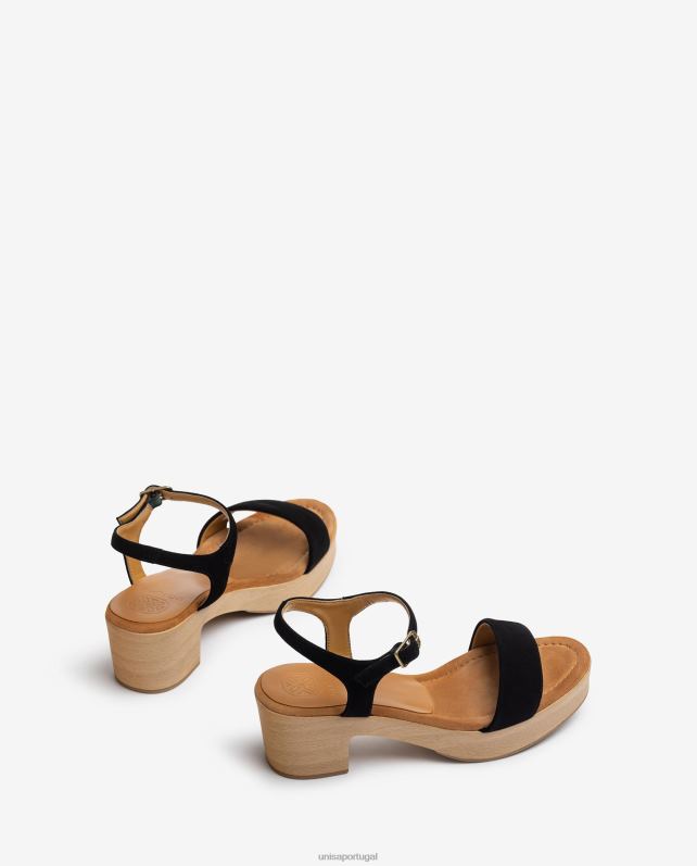 Unisa sandália salto bloco baixo mulheres 6V2Z6127 preto