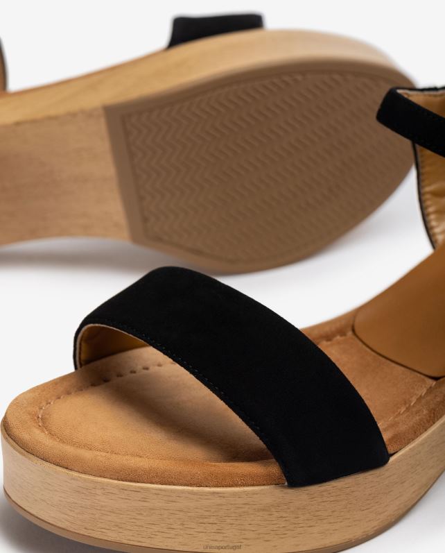 Unisa sandália salto bloco baixo mulheres 6V2Z6127 preto