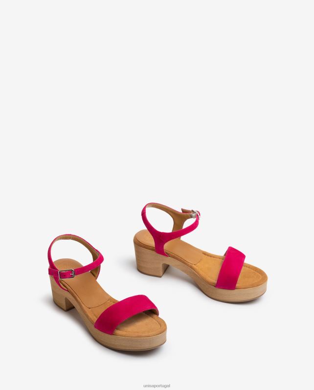 Unisa sandália salto bloco baixo mulheres 6V2Z6130 rosa