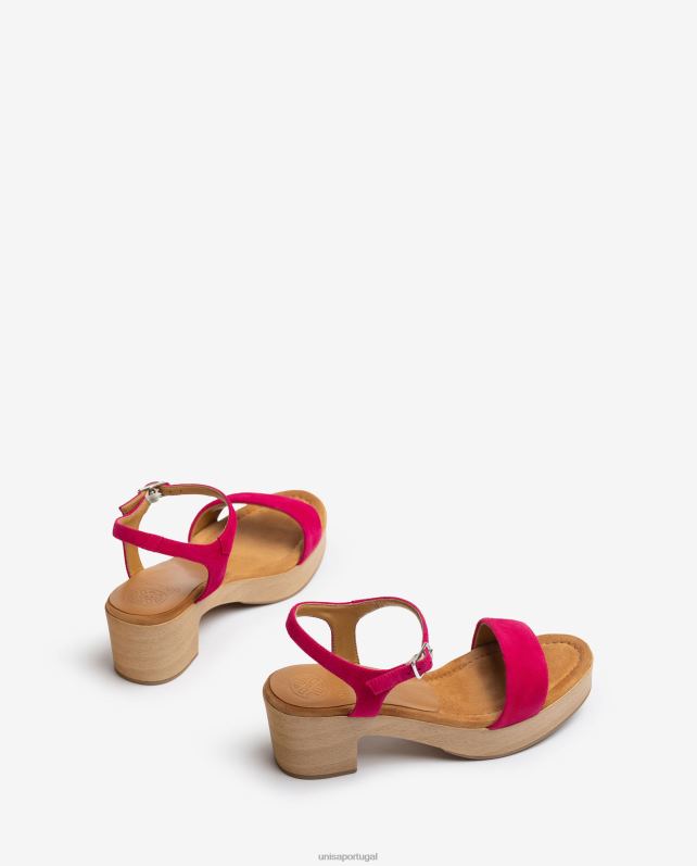 Unisa sandália salto bloco baixo mulheres 6V2Z6130 rosa