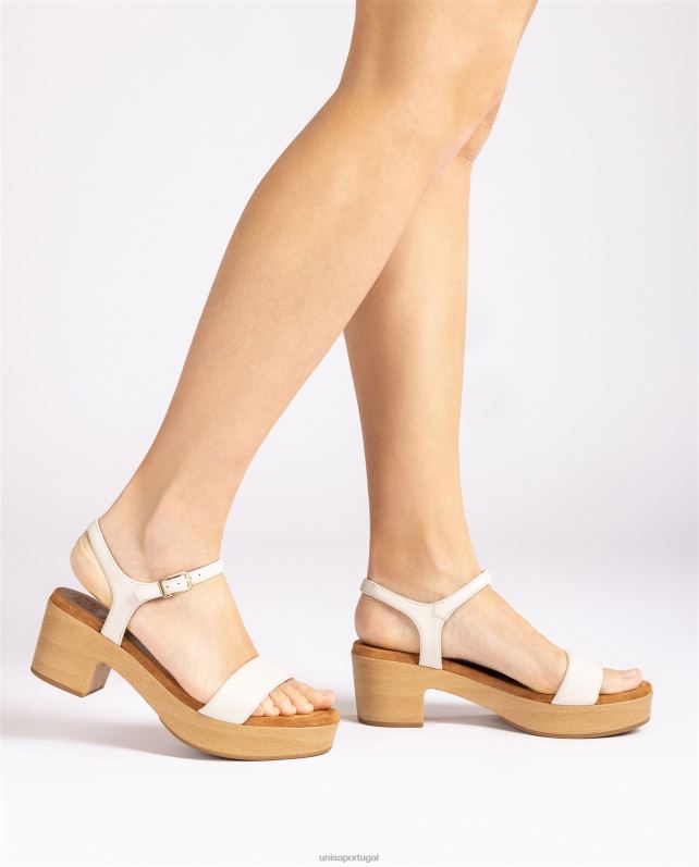 Unisa sandália salto bloco baixo mulheres 6V2Z6135 branco
