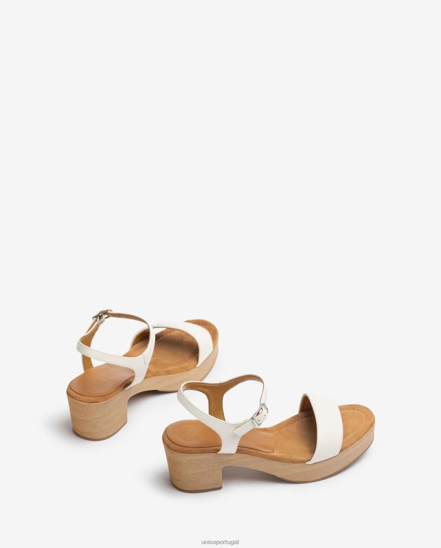 Unisa sandália salto bloco baixo mulheres 6V2Z6135 branco