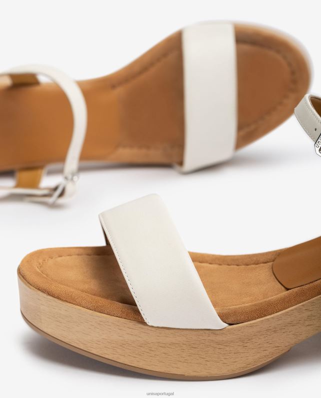 Unisa sandália salto bloco baixo mulheres 6V2Z6135 branco