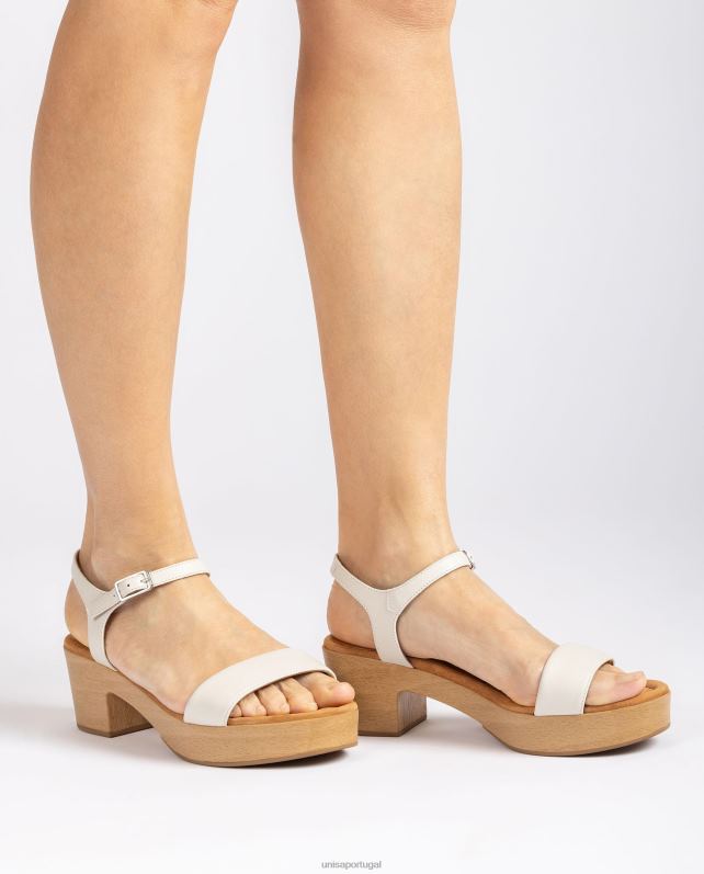 Unisa sandália salto bloco baixo mulheres 6V2Z6135 branco