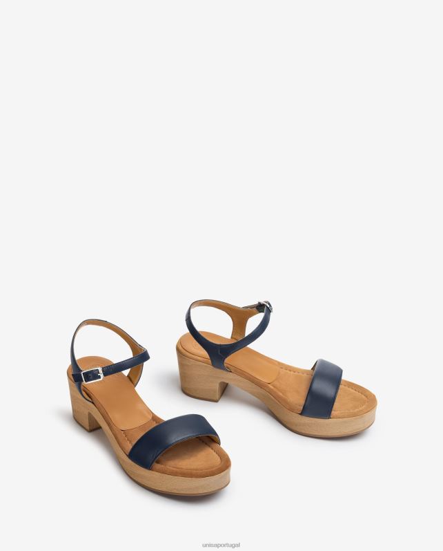 Unisa sandália salto bloco baixo mulheres 6V2Z6136 azul
