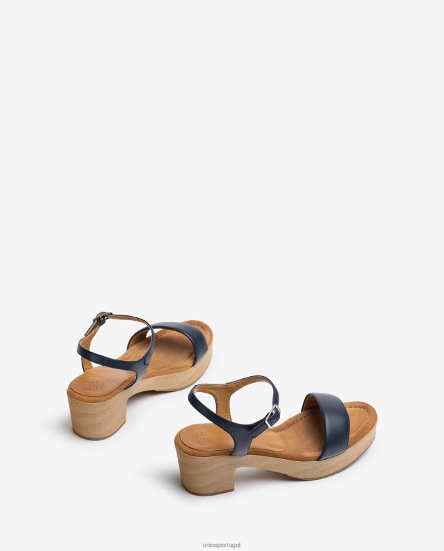Unisa sandália salto bloco baixo mulheres 6V2Z6136 azul