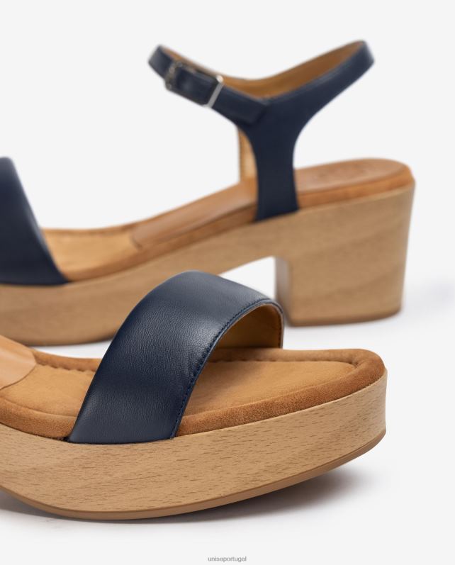 Unisa sandália salto bloco baixo mulheres 6V2Z6136 azul