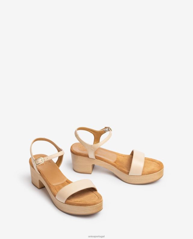 Unisa sandália salto bloco baixo mulheres 6V2Z6137 bege