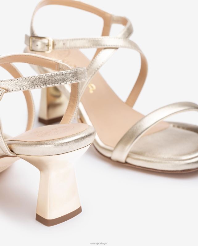 Unisa sandália salto geométrico mulheres 6V2Z6344 gracioso