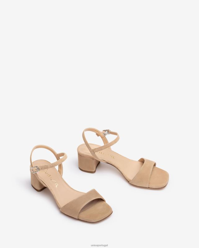 Unisa sandália salto largo mulheres 6V2Z6423 bege