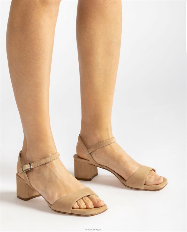 Unisa sandália salto largo mulheres 6V2Z6423 bege