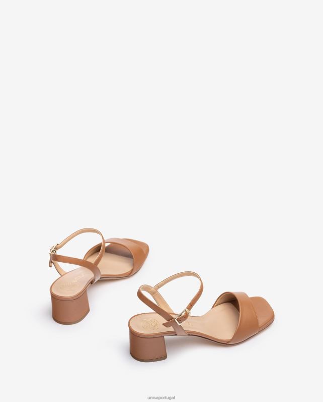 Unisa sandália salto largo mulheres 6V2Z6433 marrom