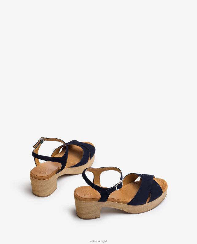 Unisa sandália salto médio camurça mulheres 6V2Z6407 azul
