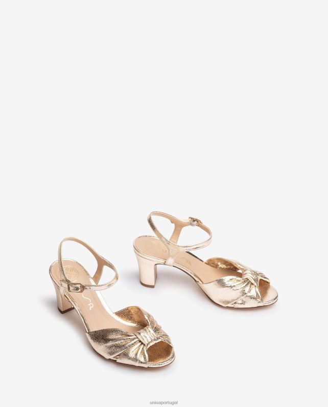 Unisa sandália smart com efeito metalizado mulheres 6V2Z6175 moda