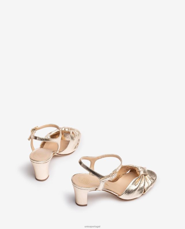Unisa sandália smart com efeito metalizado mulheres 6V2Z6175 moda