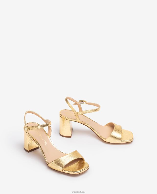 Unisa sandália sola quadrada mulheres 6V2Z6198 ouro