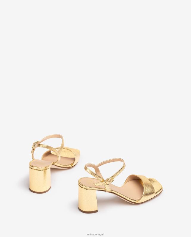 Unisa sandália sola quadrada mulheres 6V2Z6198 ouro