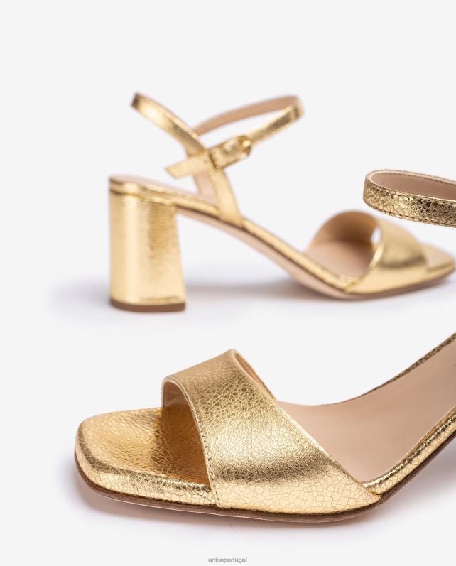 Unisa sandália sola quadrada mulheres 6V2Z6198 ouro