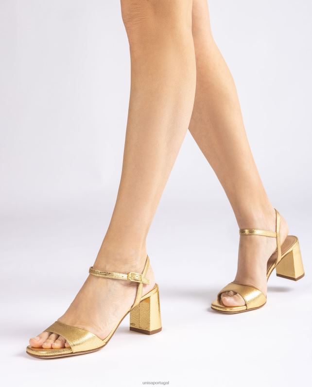 Unisa sandália sola quadrada mulheres 6V2Z6198 ouro